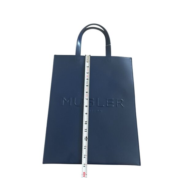 THIERRY MUGLER Blue Logo Signature Tote Bag NEW NWOT - Picture 9 of 9